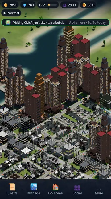 Alliances, visits and trade: a frame of Apex City as it ships.